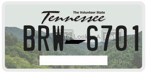 BRW6701 license plate in Tennessee