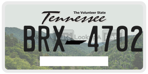 BRX4702 license plate in Tennessee