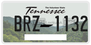 BRZ1132 license plate in Tennessee