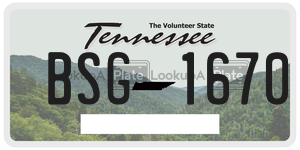 BSG1670  license plate in TN