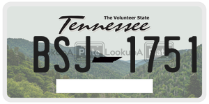 BSJ1751  license plate in TN