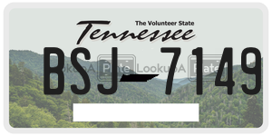 BSJ7149  license plate in TN