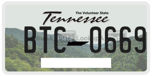 BTC0669 license plate in Tennessee