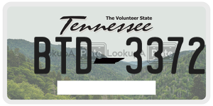 BTD3372  license plate in TN
