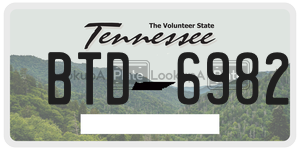 BTD6982 license plate in Tennessee