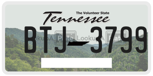 BTJ3799  license plate in TN
