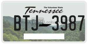 BTJ3987  license plate in TN
