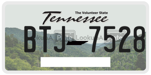 BTJ7528  license plate in TN