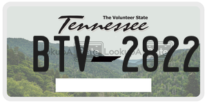 BTV2822 license plate in Tennessee