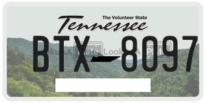 BTX8097  license plate in TN