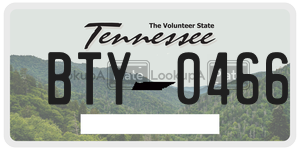 BTY0466  license plate in TN