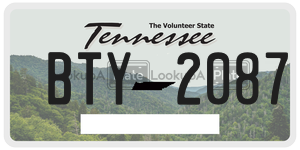 BTY2087  license plate in TN