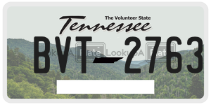BVT2763  license plate in TN