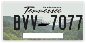BVV7077  license plate in TN
