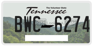 BWC6274  license plate in TN