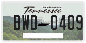 BWD0409  license plate in TN