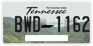 BWD1162  license plate in TN