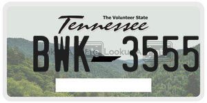 BWK3555  license plate in TN