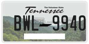 BWL9940  license plate in TN