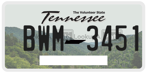 BWM3451  license plate in TN