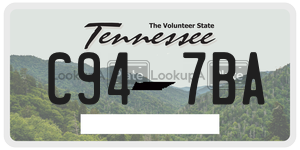 C947BA  license plate in TN
