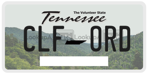 CLFORD license plate in Tennessee