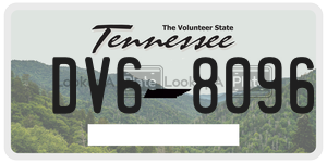 DV68096 license plate in Tennessee