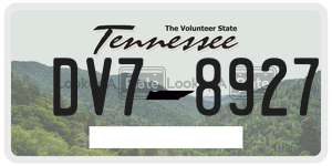 DV78927 license plate in Tennessee