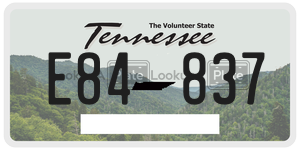 E84837 license plate in Tennessee