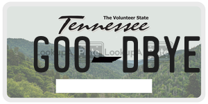 GOODBYE  license plate in TN