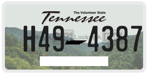 H494387  license plate in TN
