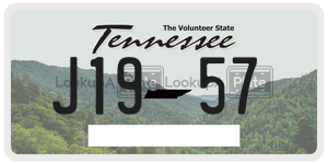 J1957  license plate in TN