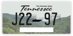 J2297  license plate in TN