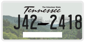 J422418 license plate in Tennessee