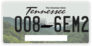 O086EM2  license plate in TN