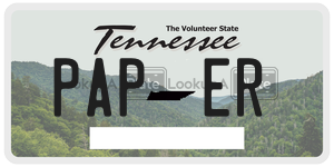 PAPER license plate in Tennessee