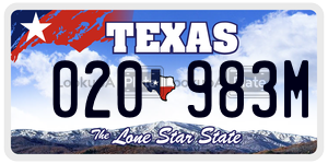 020983M  license plate in TX