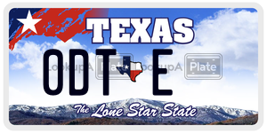 0DTE license plate in Texas
