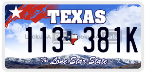 113381K license plate in Texas