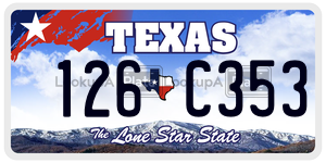 126C353 license plate in Texas