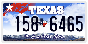 1586465 license plate in Texas
