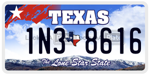 1N38616 license plate in Texas