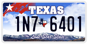 1N76401 license plate in Texas
