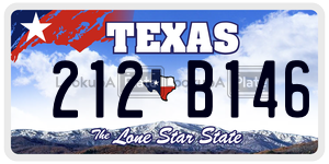 212B146 license plate in Texas