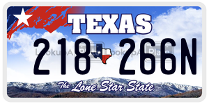 218266N  license plate in TX