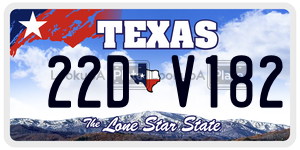 22DV182 license plate in Texas