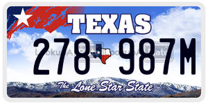 278987M license plate in Texas