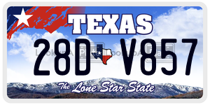 28DV857 license plate in Texas