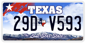 29DV593  license plate in TX