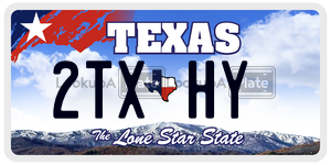 2TXHY license plate in Texas